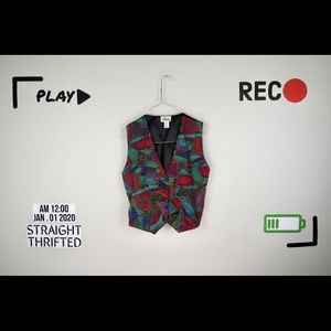 Vintage theo geometric beaded vest S